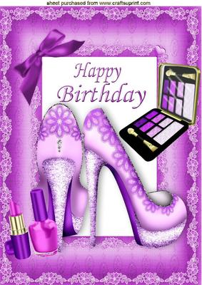 Pretty Ladies Pink Shoes with Makeup A4