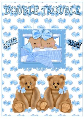 Double Trouble Cute Babies and Teddies Pop Up