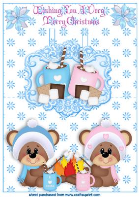 Warming by the Fire with Cute Teddies Pop Up