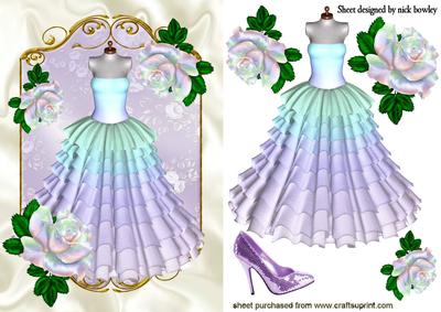 Rainbow Evening Dress with Rainbow Roses