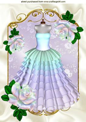 Rainbow Evening Dress with Rainbow Roses A4