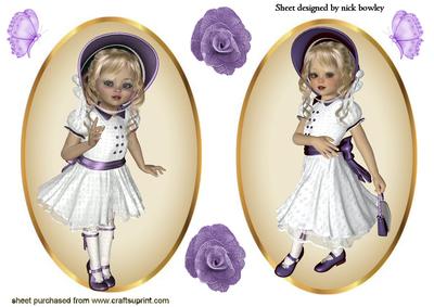 Little Ladies with Roses and Butterflies Toppers