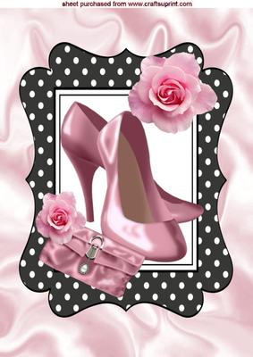 Pretty Pink Shoes with Pink Rose A4