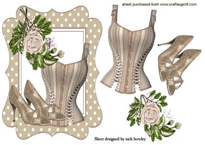 Beige Basque with Sparkle Shoes and Roses