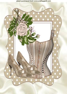 Beige Basque with Sparkle Shoes and Roses A4