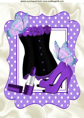 Purple Velvet Basque with Shoes and Lippy A4