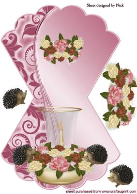 Roses with Candle and Little Hedggy's on Rocker Card
