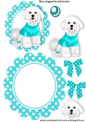 Little White Westie in Turq Jumper Rocker Card