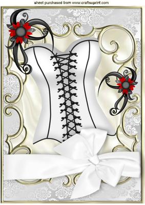 Pretty White Basque with Ornament and Big Bow A4