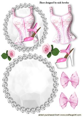 Pretty Pink Basque in Diamante Rocker Card
