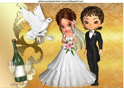 Happy is the Bride & Groom, with Wedding Dove A4