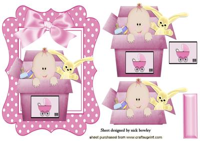 Baby Girl in Toy Box with Big Bow