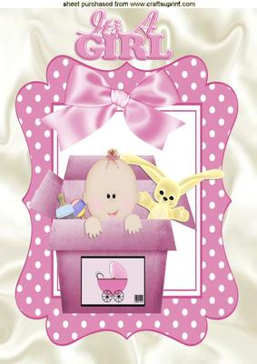 Baby Girl in Toy Box with Big Bow A4