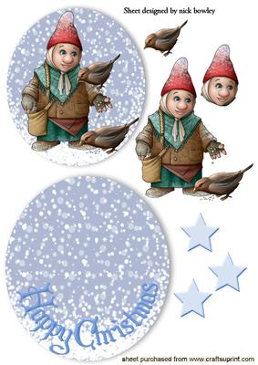 Bird Feeder in the Snow with Liitle Birds Rocker Card