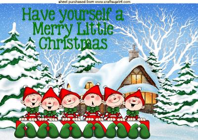 Santas Elves Having a Christmas Sing Along A4