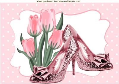 Pink Tulips with Pink Sparkle Shoes A4