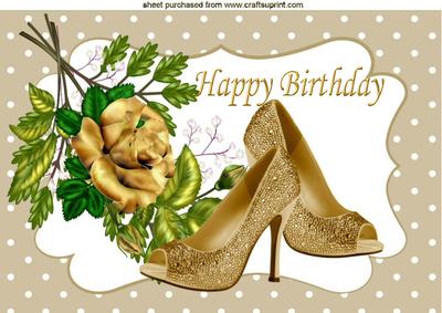Gold Roses with Gold Sparkle Shoes A4