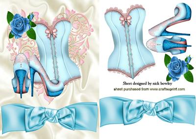 Pretty Blue Rose with Basque and Shoes