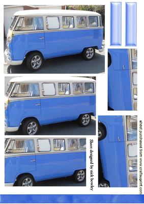 Split Screen Blue Volkwagen Camper Van Pyramids
