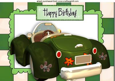 Driving in My Green Toon Car A4