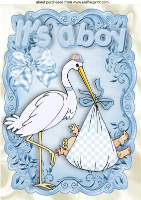 Cute Baby Boy! Carried by a Stork A4