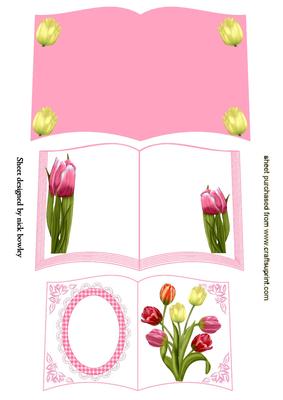 Open Book of Coloured Tulips