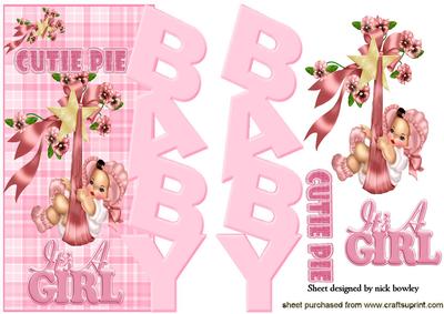 Baby Girl on a Swing, Baby Word Cut Out