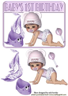 Baby Girls 1st Birthday with Her Blanket and Potty