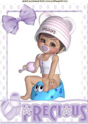 Cute Baby Girl Sitting on Her Potty A4