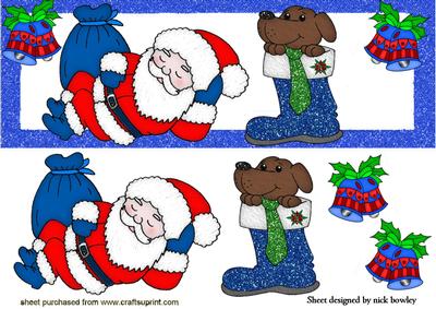 Wake Up! Lazy Santa, with Puppy in Stocking Dl