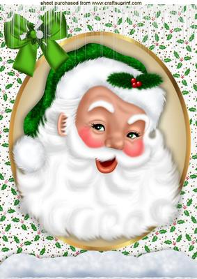 Lovely Santa with Icicles and Bow A4