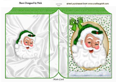 Lovely Santa with Icicles and Bow Folded Book