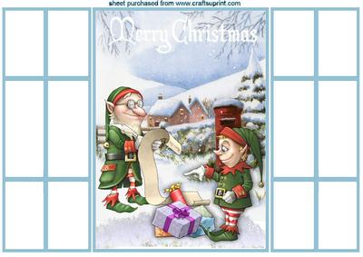 Santas Elves with Christmas List French Gatefold