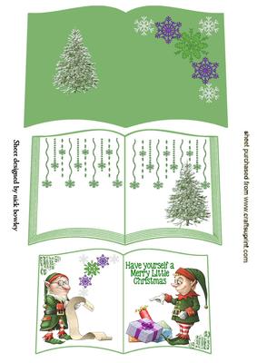 Santas Elves with Christmas List Book Sheet