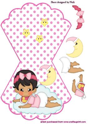 Baby Girl on a Cloud Rocker Card