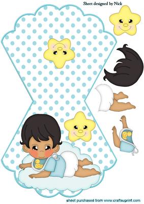 Baby Boy on a Cloud Rocker Card