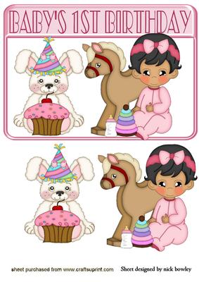 Baby Girls 1st Birthday with Rocking Horse