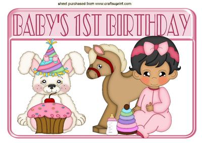 Baby Girls 1st Birthday with Rocking Horse A4