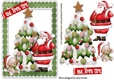 I Love Christmas Time! Jolly Santa with Tree