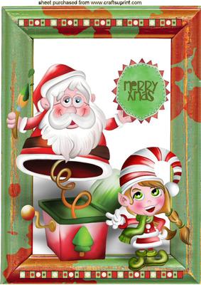 Santa in a Box, with Little Elf in Workshop A4