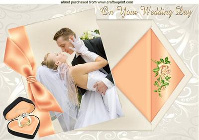 Wedding Day with Peach Bow and Envelope A4
