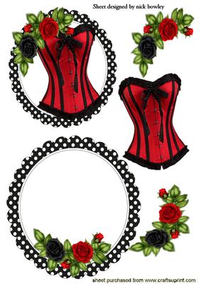 Red/black Roses, and Basque Rocker Card