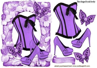 Shades of Purple, in Flower Frame Butterflies and Basque