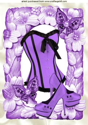 Shades of Purple, in Flower Frame Basque & Butterflies A4