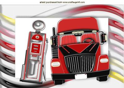 Red Trucker with Gasoline A4