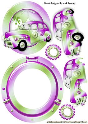 Steampunk Car on World Rocker Card