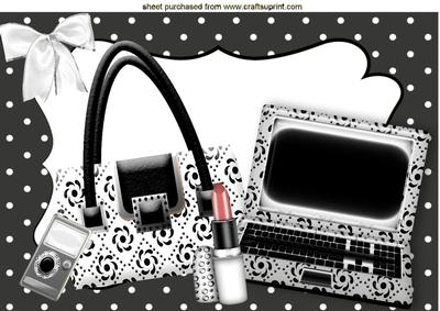Laptop and Accessories in Monochrome A4