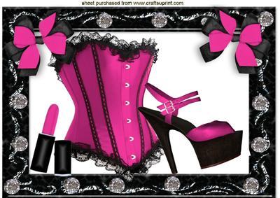 Diamonds and Black Lace Pretty in Pink A4