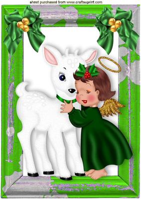 Little White Deer with Angel A4