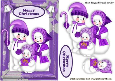 Snowman Family with Bells
